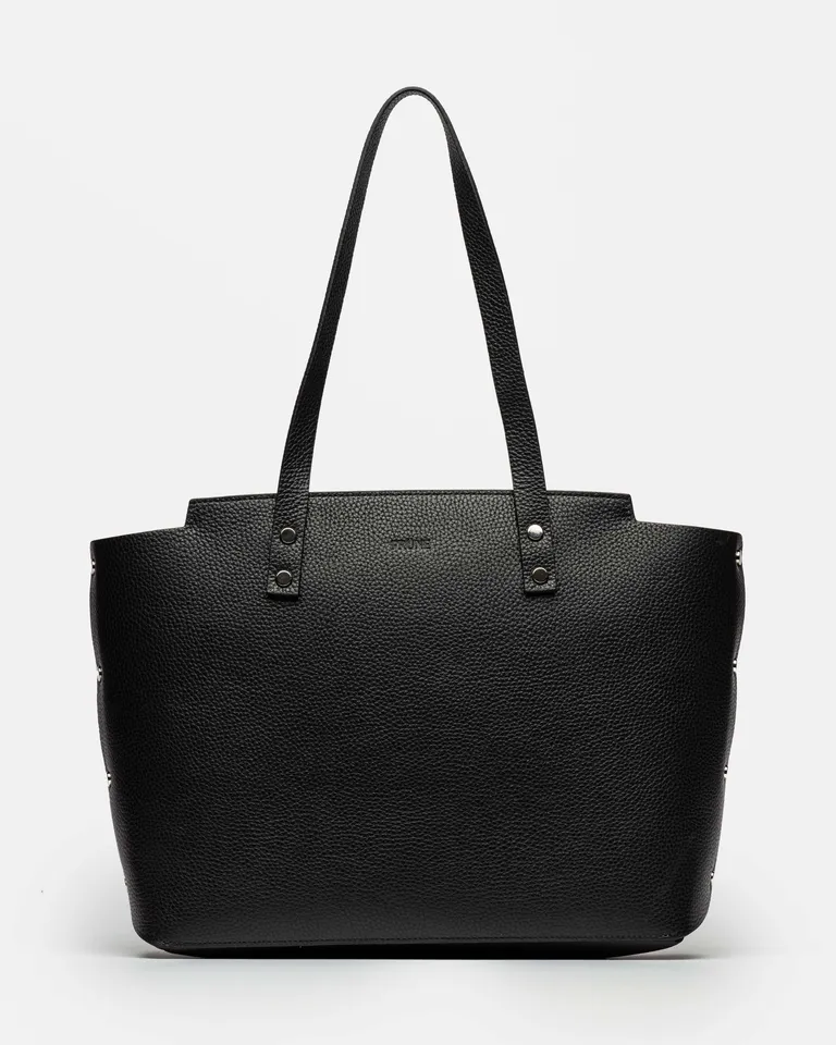 Elegante bolso shopper de cuero graneado en color negro, ideal para uso diario y ocasiones formales de Prüne en Bolsos y Carteras para argentina