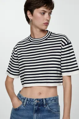 Remera corta rayas de Mango en Remeras para argentina