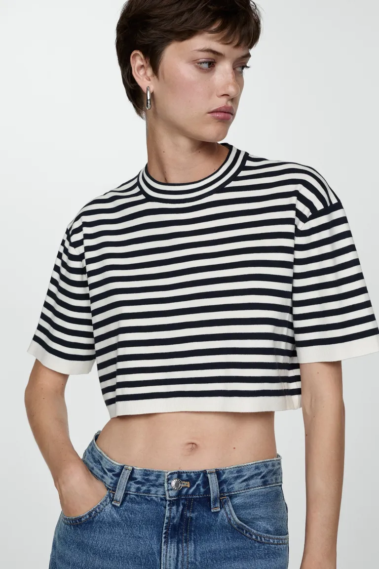 Remera corta rayas de Mango en Remeras para argentina