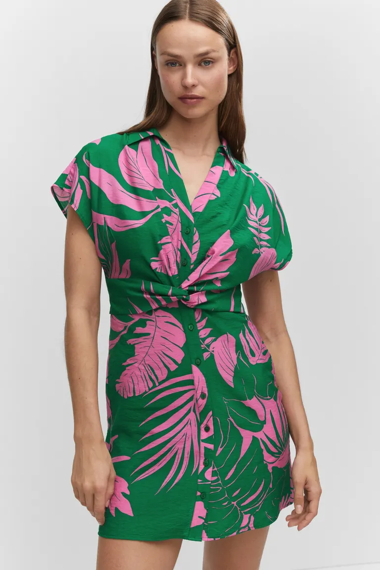 Vestido camisero estampado tropical de Mango en Vestidos para argentina