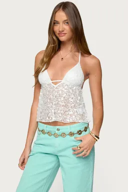 Top halter meela lentejuelas de Edikted en Tops para argentina