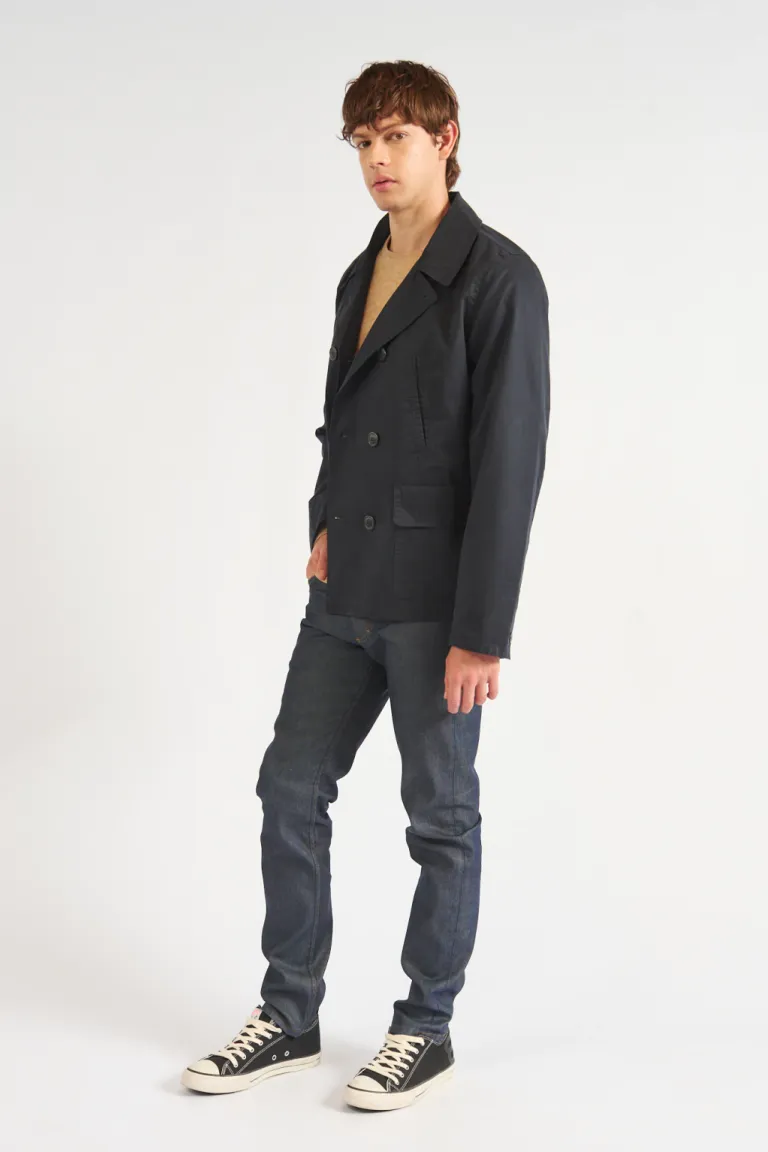 Saco de hombre cruzado con botones y bolsillos laterales para un estilo urbano clásico de Bensimon en Abrigos y Camperas para argentina