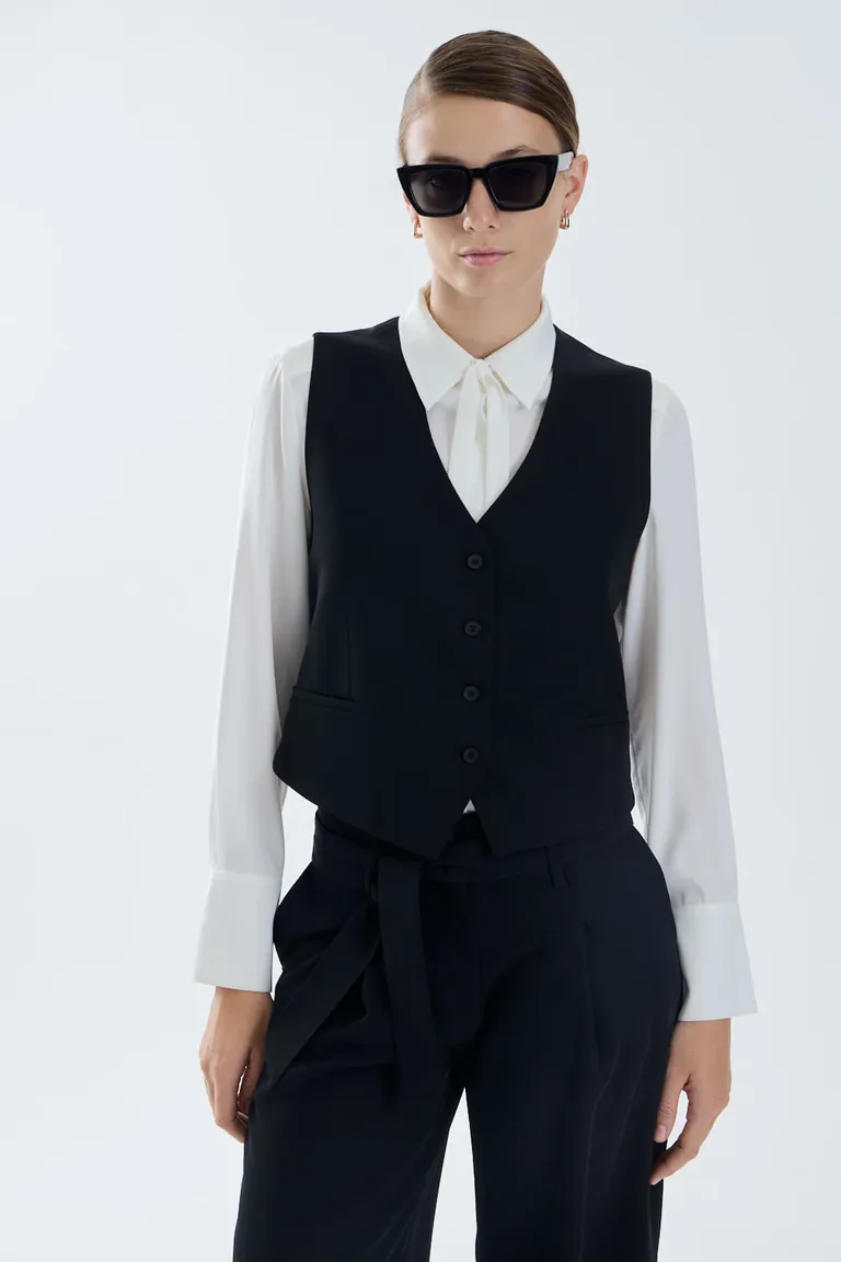 Chaleco sastrero con botones frontales y escote en V de diseño formal de Portsaid en Chalecos para argentina