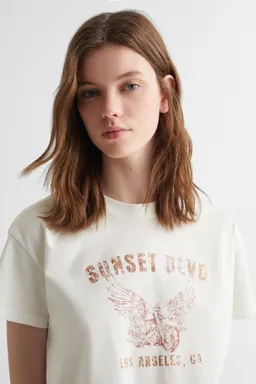 Remera crop con mensaje de Mango Teen en Remeras para argentina