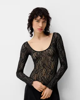 Body manga larga encaje de Bershka en Bodies para argentina