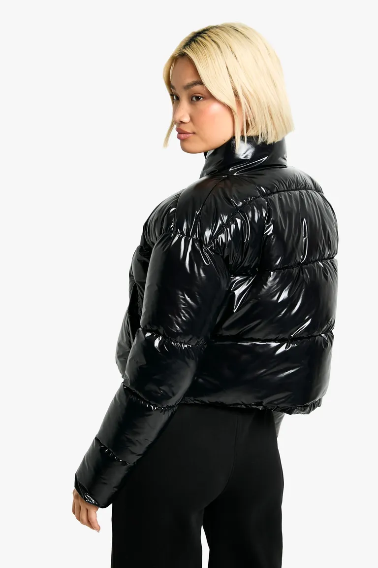 Puffer jacket boxy charol de Boohoo en Chaquetas para argentina