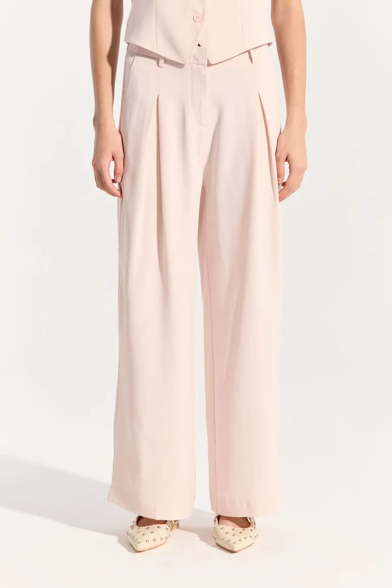 Pantalón de Corte Amplio y Tiro Medio en Tono Rosado de Portsaid en Pantalones para argentina