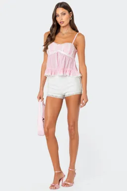 Musculosa babydoll con encaje de Edikted en Tops para argentina