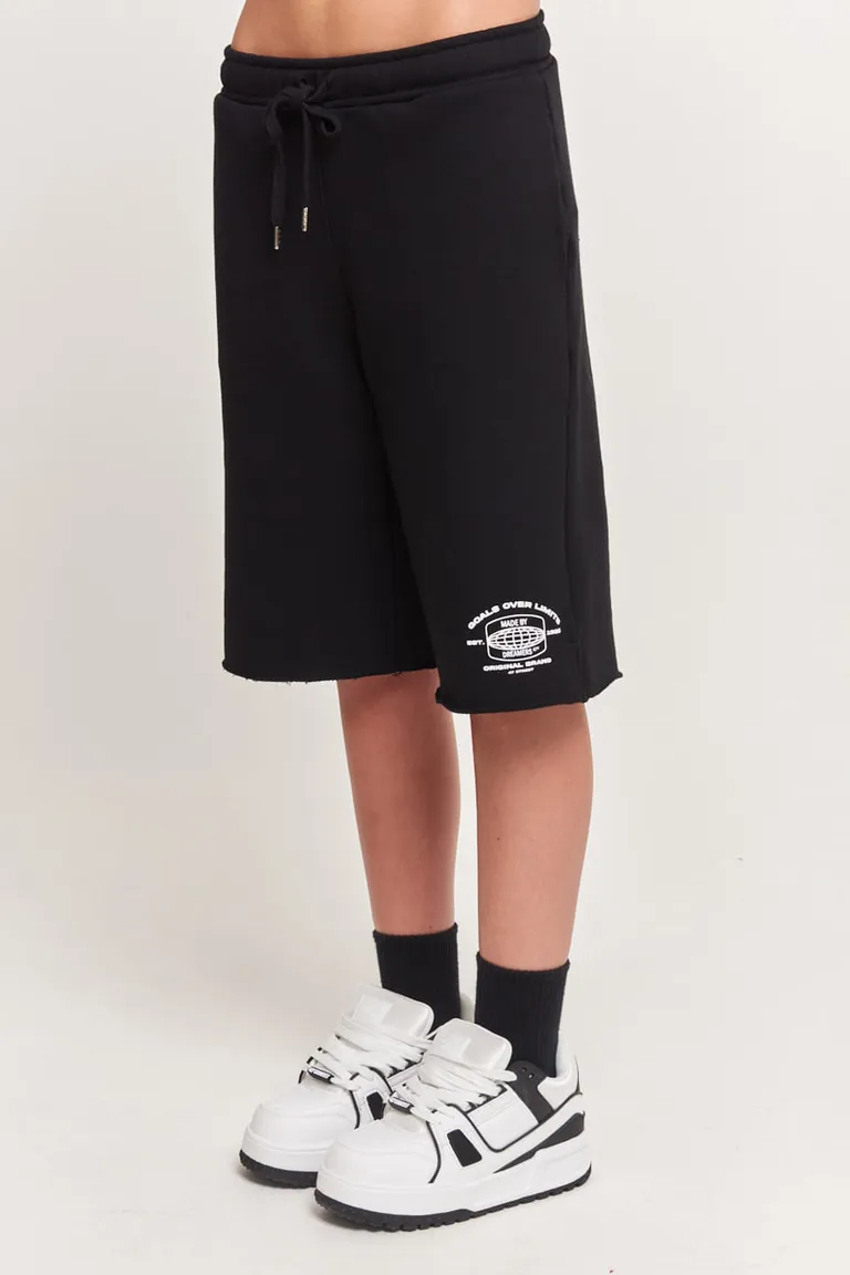 Shorts de efecto rústico con cintura elástica y estampa en pierna de 47 Street en Shorts para argentina