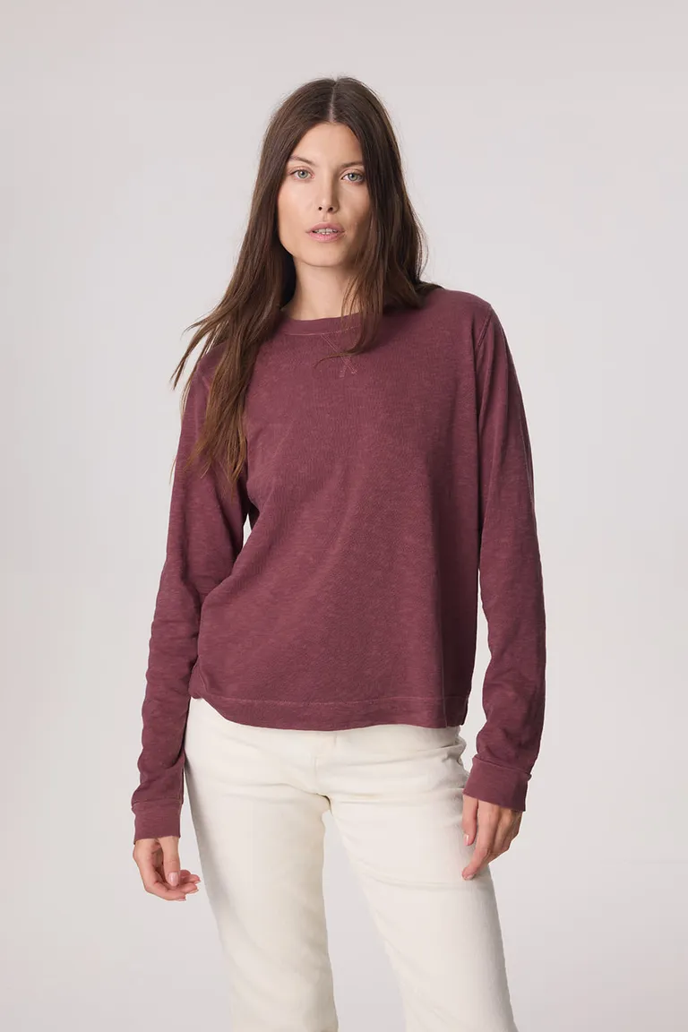 Buzo de calce regular en tela flamé con detalles pigmentados de Portsaid en Buzos y Sweaters para argentina