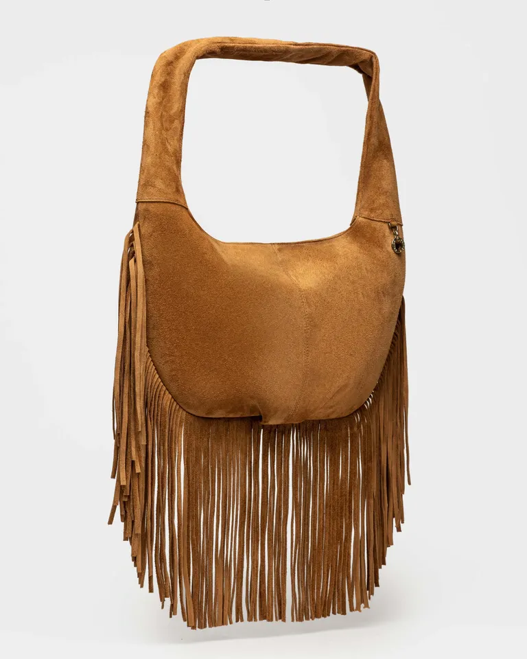 Bolso de gamuza con flecos - Estilo bohemio y sofisticado para looks de todos los días de Prüne en Bolsos y Carteras para argentina