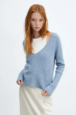 Sweater canalé cuello de Mango en Buzos y Sweaters para argentina