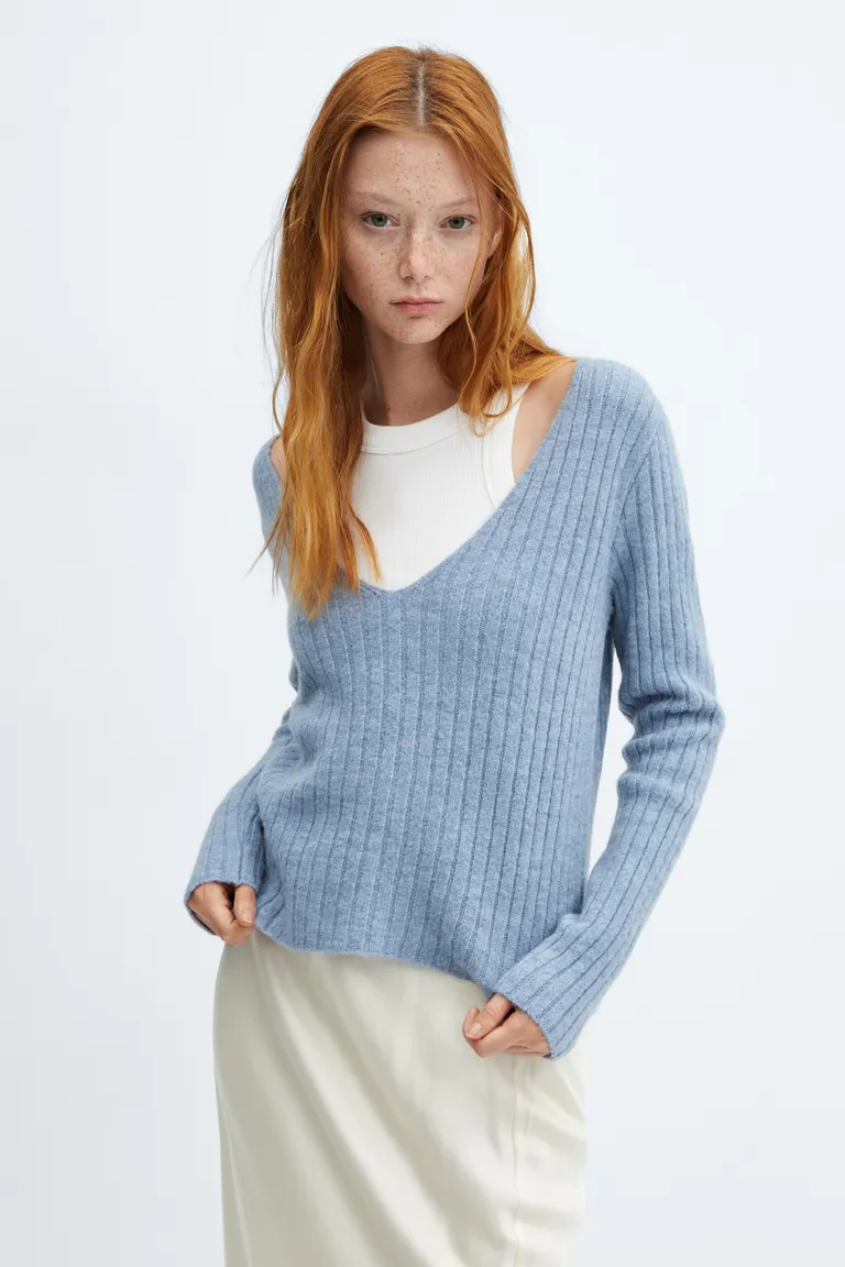 Sweater canalé cuello de Mango en Buzos y Sweaters para argentina