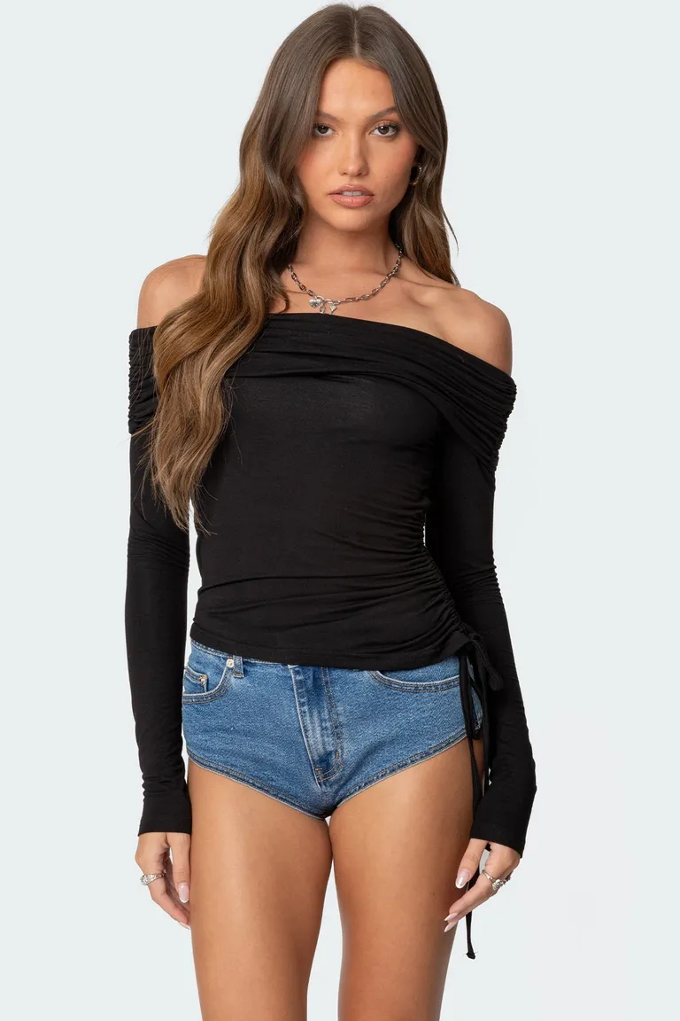 Top drapeado con cordón ajustable de Edikted en Tops para argentina