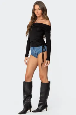 Top drapeado con cordón ajustable de Edikted en Tops para argentina