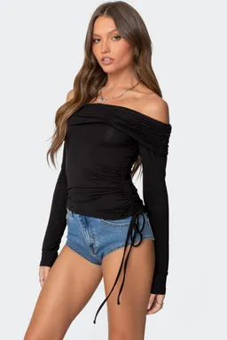 Top drapeado con cordón ajustable de Edikted en Tops para argentina