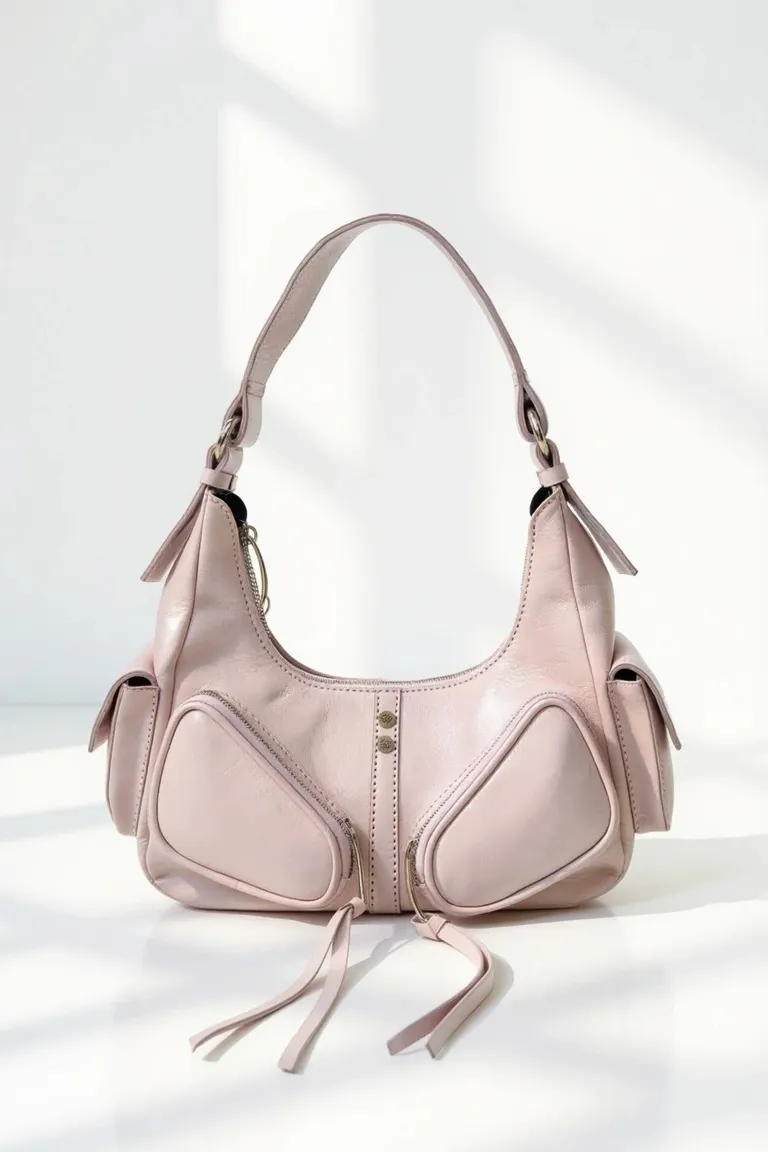 Cartera rosa de cuero con cierre metálico y bolsillo interno de Maria Cher en Bolsos y Carteras para argentina