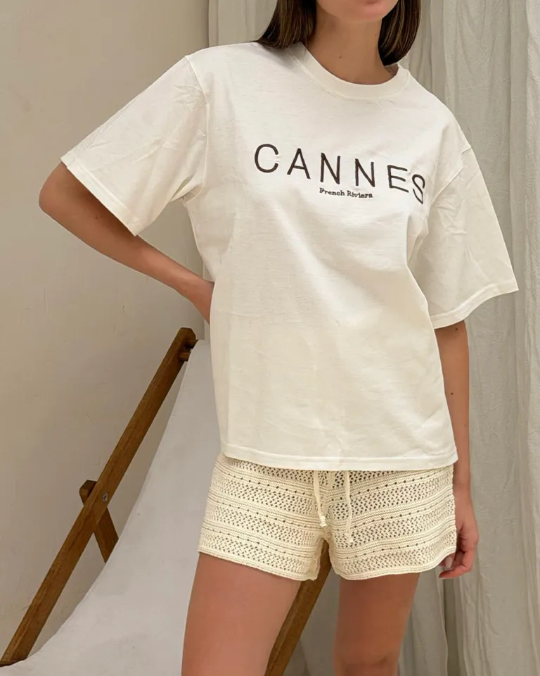 Remera Blanca con Estampado de Marca 'CANNER' para Mujer de Sky en Remeras para argentina