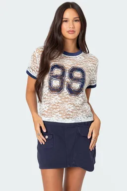 Remera encaje transparente de Edikted en Remeras para argentina