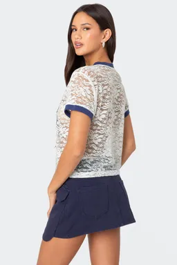 Remera encaje transparente de Edikted en Remeras para argentina