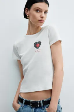 Remera algodón con mensaje de Mango en Remeras para argentina