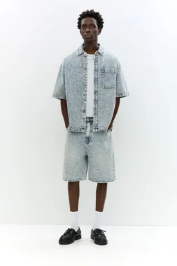 Bermuda denim baggy jacquard de Pull&Bear en Bermudas y Shorts para argentina