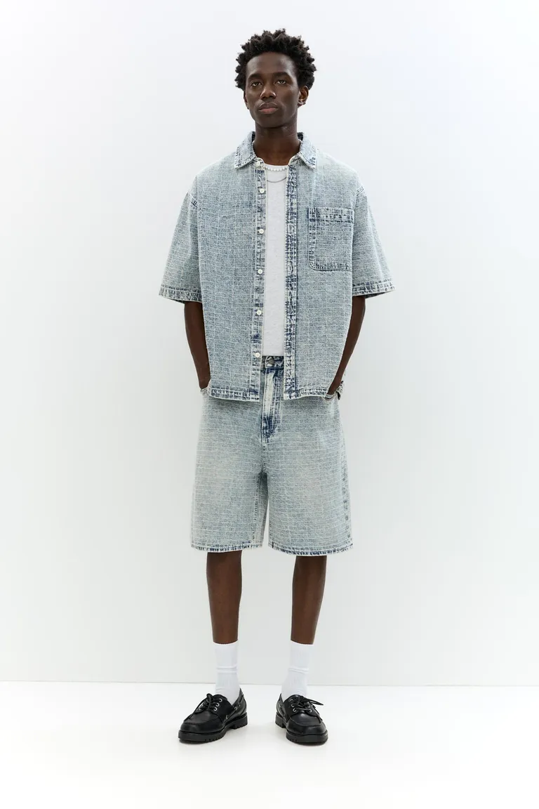 Bermuda denim baggy jacquard de Pull&Bear en Bermudas y Shorts para argentina