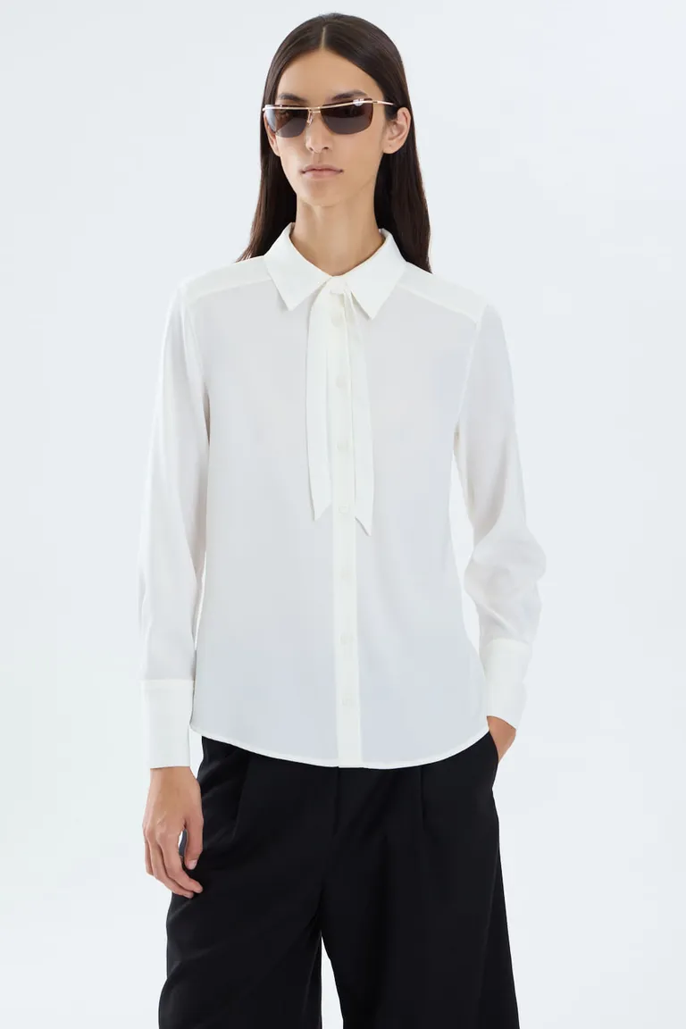 Camisa de corte clásico con cuello camisero y corbatín desmontable de mangas largas de Portsaid en Camisas para argentina