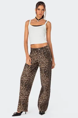 Jean tiro bajo leopardo de Edikted en Pantalones para argentina