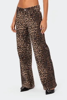 Jean tiro bajo leopardo de Edikted en Pantalones para argentina