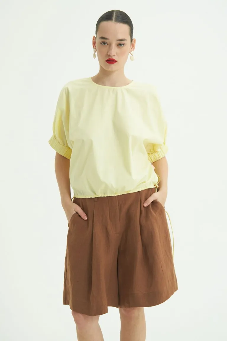 Blusa oversize de algodón de manga corta y larga con tiras ajustables de Las Pepas en Blusas para argentina