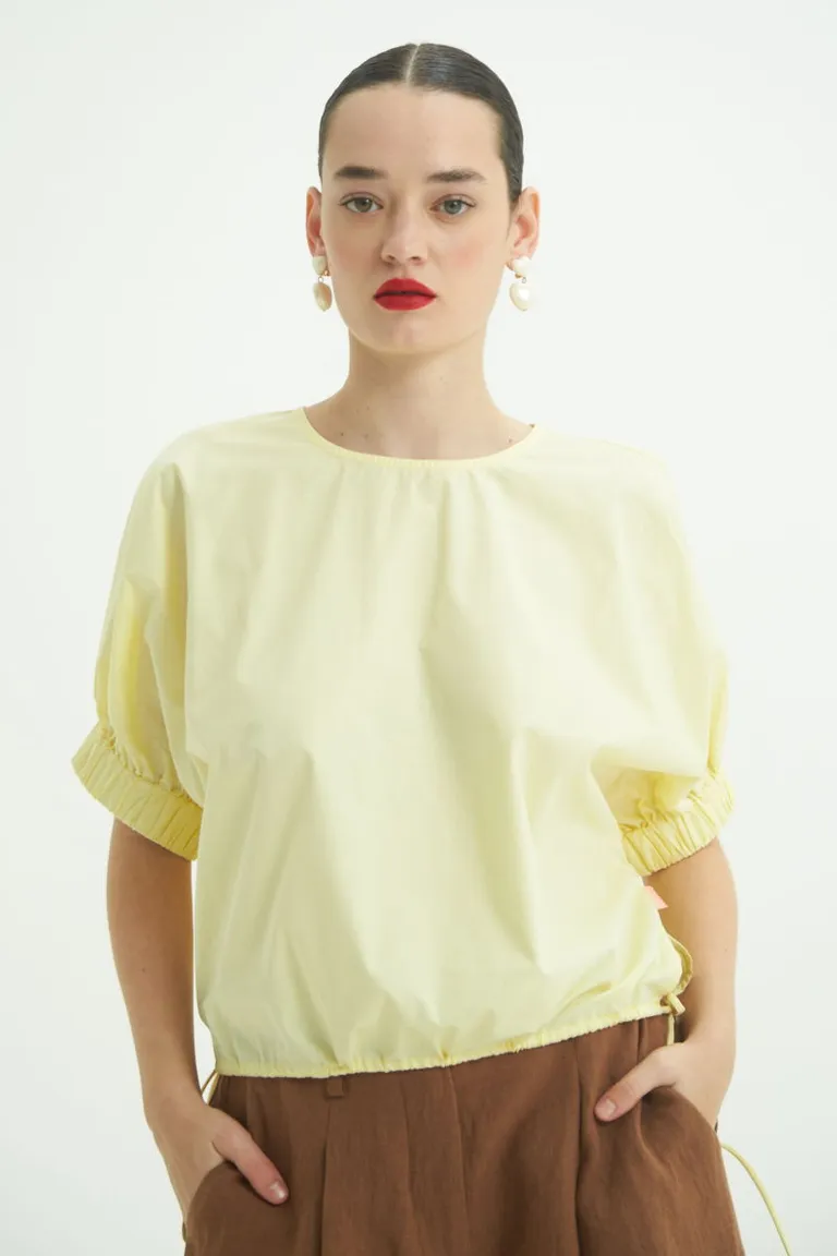 Blusa oversize de algodón de manga corta y larga con tiras ajustables de Las Pepas en Blusas para argentina