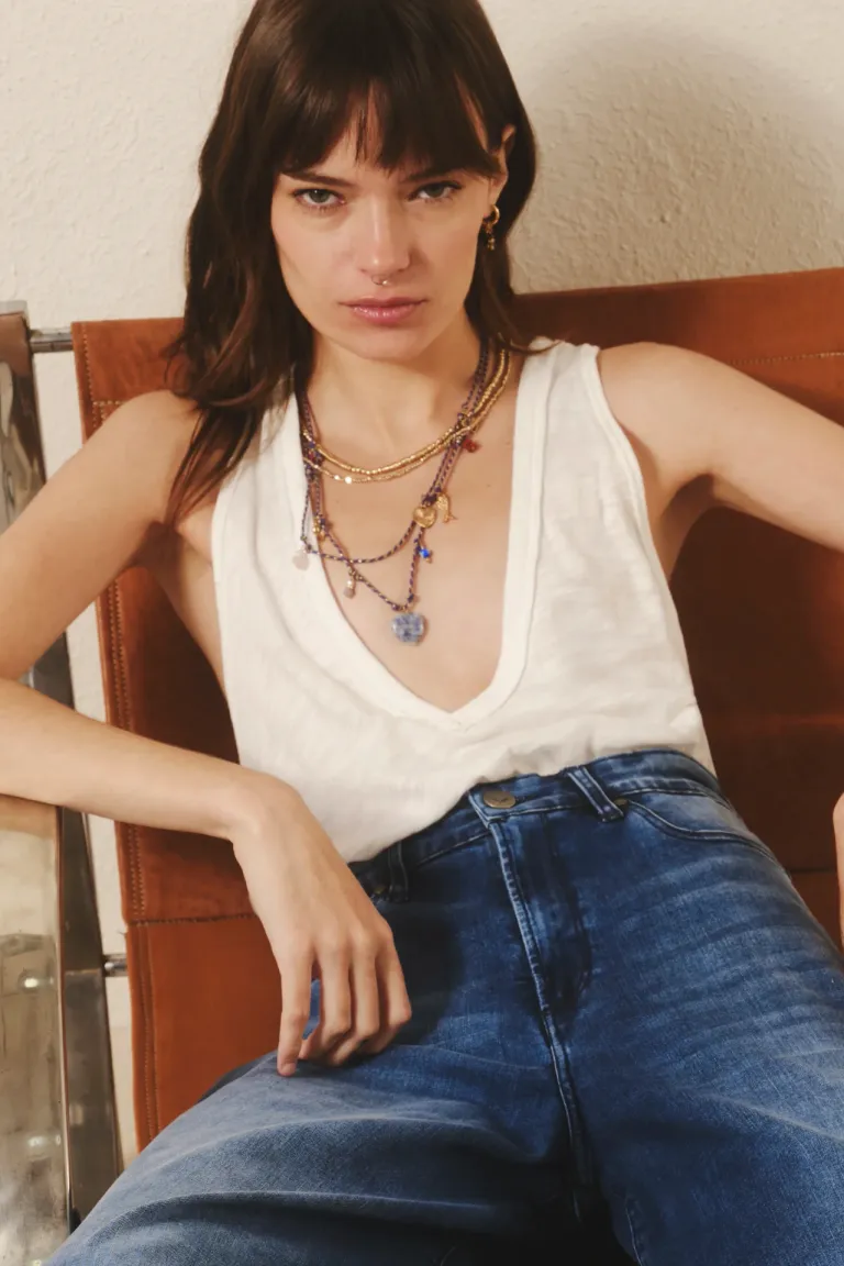 Musculosa holgada de corte moderno y escote pronunciado de Rapsodia en Tops para argentina