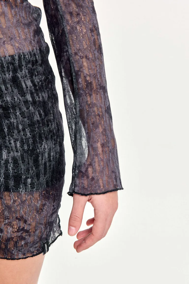 Vestido de red de manga larga con diseño sublimado para estilos alternativos de 47 Street en Vestidos para argentina