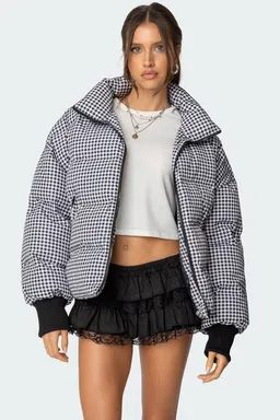 Puffer gingham oversized de Edikted en Chaquetas para argentina
