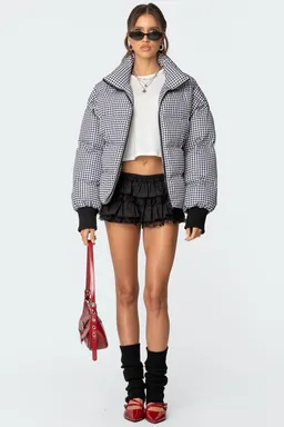 Puffer gingham oversized de Edikted en Chaquetas para argentina