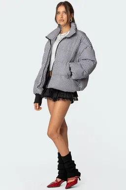 Puffer gingham oversized de Edikted en Chaquetas para argentina