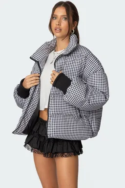 Puffer gingham oversized de Edikted en Chaquetas para argentina