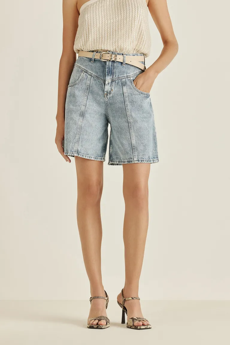 Bermuda de denim con detalles exclusivos y altura en la cintura de Tucci en Shorts para argentina