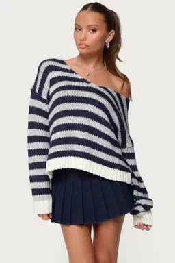 Sweater rayado oversized eugenie de Edikted en Buzos y Sweaters para argentina