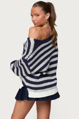 Sweater rayado oversized eugenie de Edikted en Buzos y Sweaters para argentina