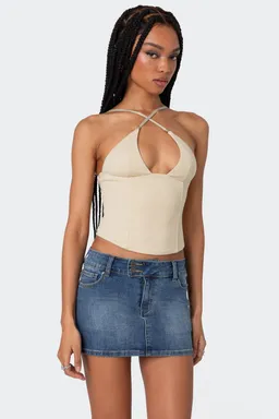 Corset lou cruzado con cuentas de Edikted en Tops para argentina
