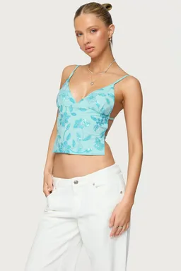 Top lentejuelas floral pia de Edikted en Tops para argentina