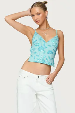 Top lentejuelas floral pia de Edikted en Tops para argentina