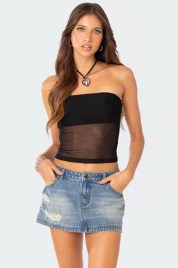 Top tubo mesh celestia de Edikted en Tops para argentina