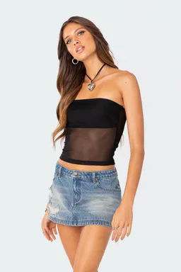 Top tubo mesh celestia de Edikted en Tops para argentina