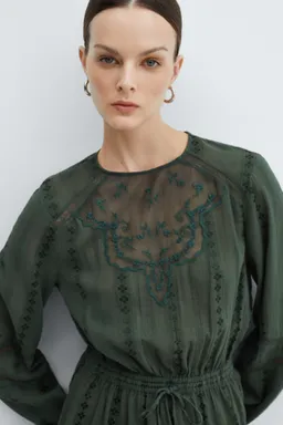Vestido bordado manga abullonada de Mango en Vestidos para argentina