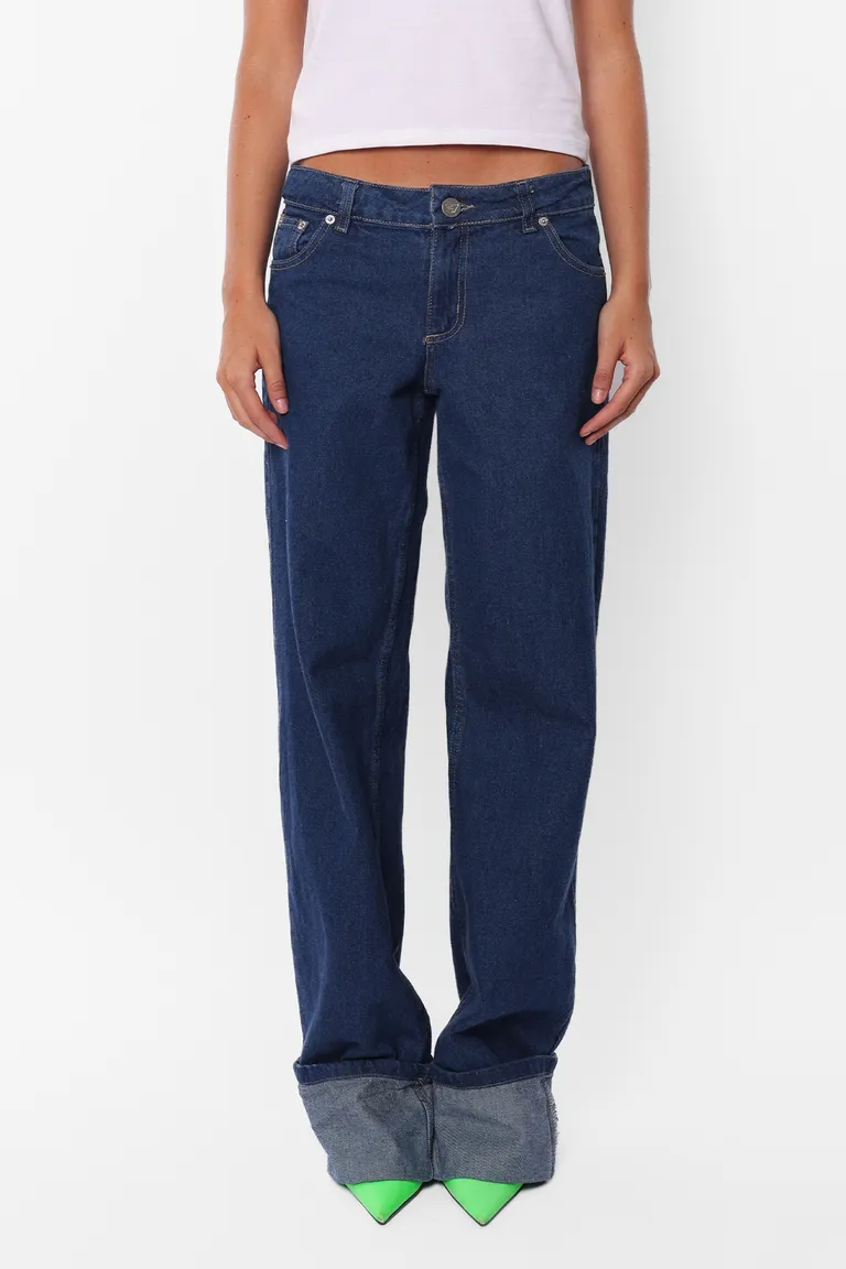 Pantalón vaquero de corte recto en denim con botamanga fija y detalles metálicos de Top White en Pantalones para argentina