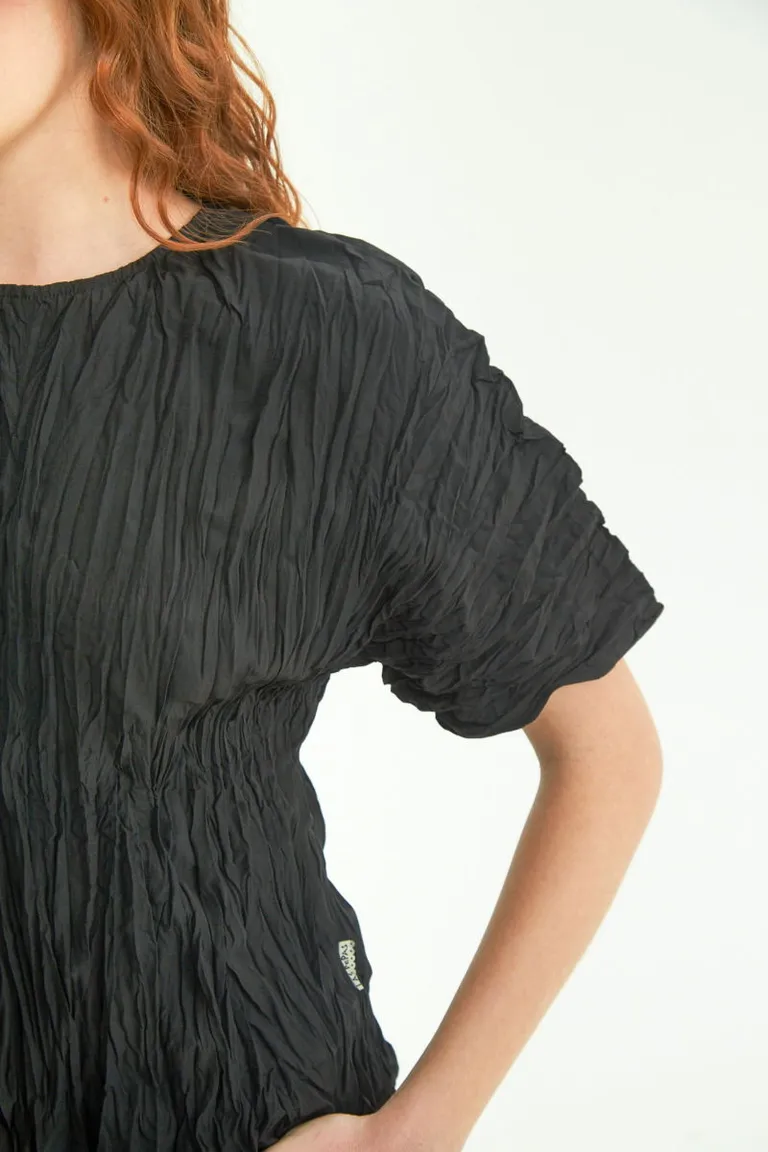 Blusa de manga murciélago con textura arrugada y ajuste en la cintura de Las Pepas en Blusas para argentina
