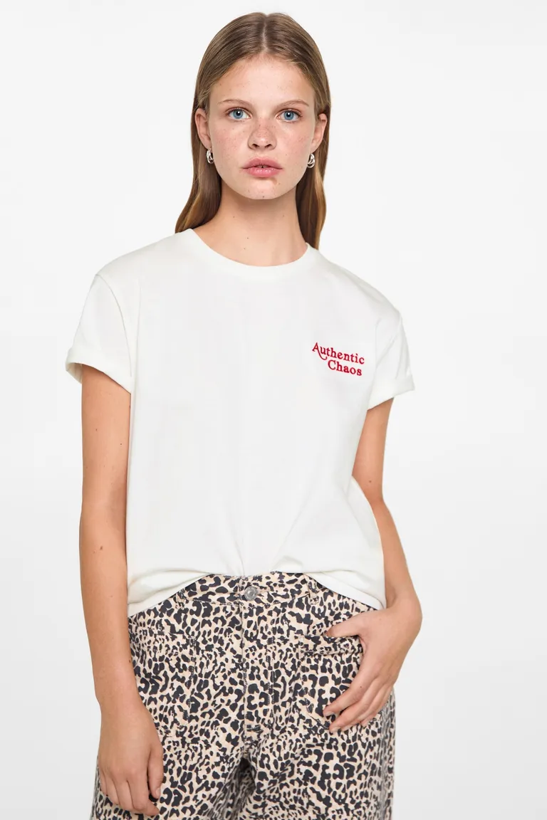 Remera algodón bordada de Mango Teen en Remeras para argentina